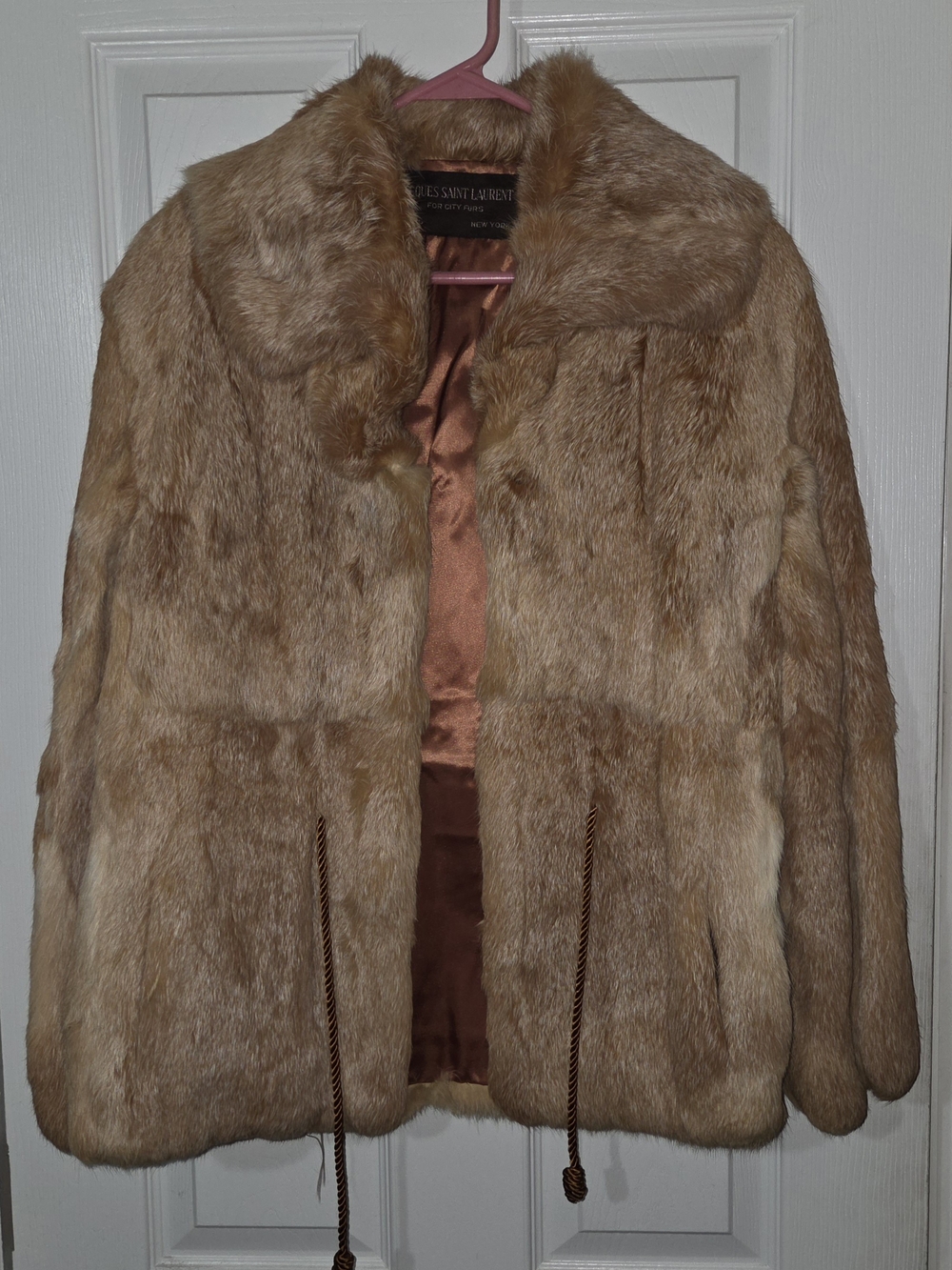 Pre Loved Vintage Jacques Saint Laurent Natural Rabbit Fur Jacket